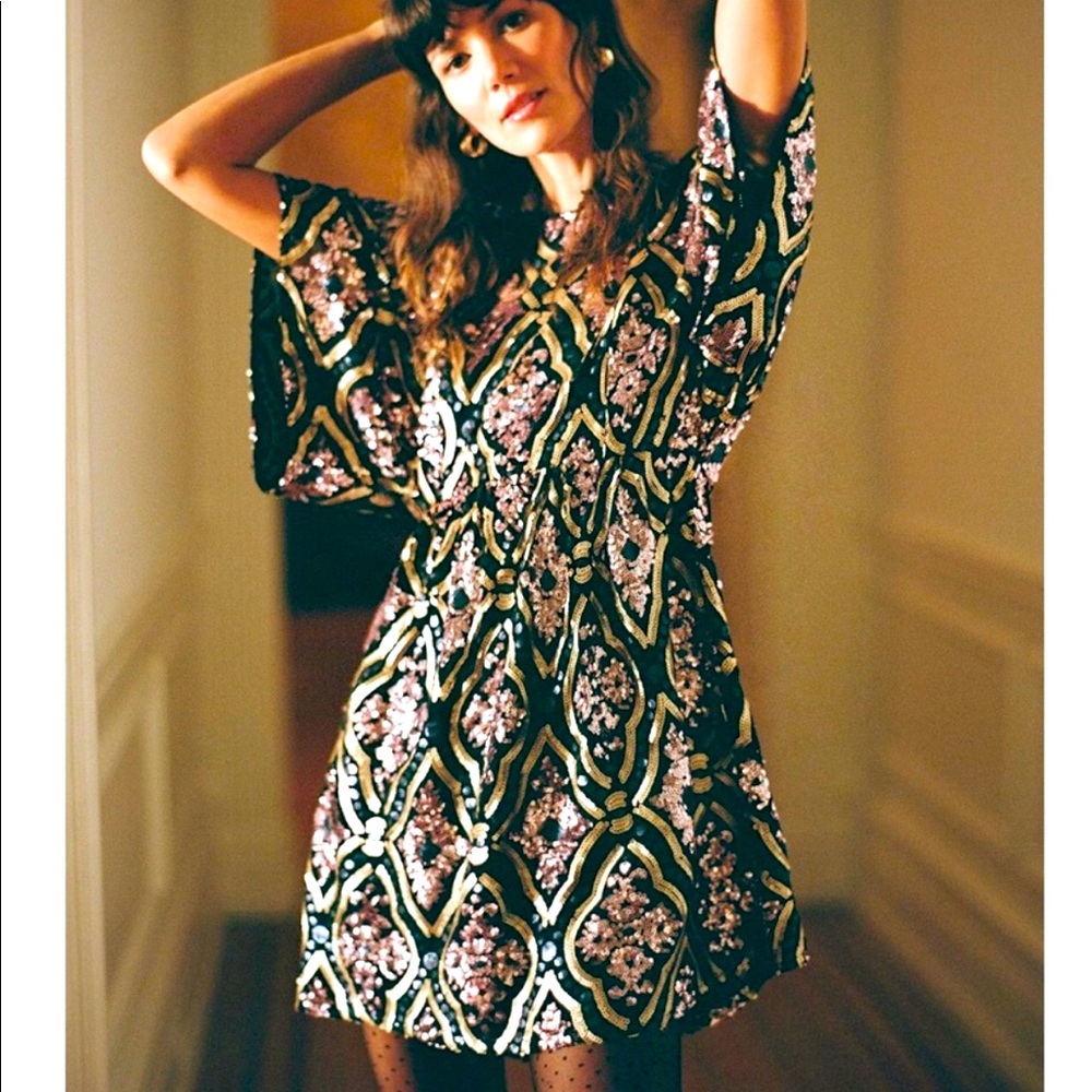Anthropologie Amalia Sequined Tunic Dress NWT